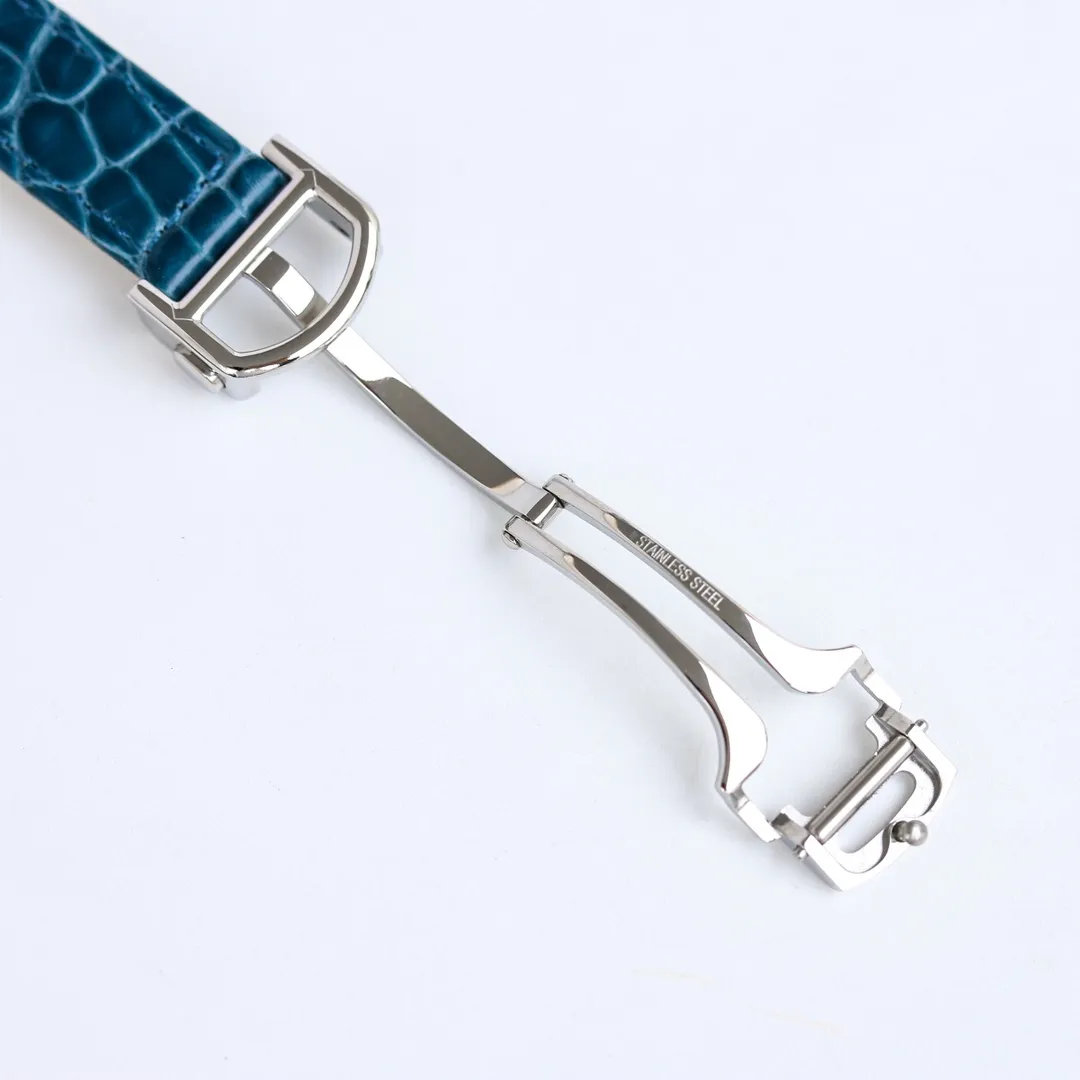 Cartier Ballon Bleu 1450 Blue Leather Watch - Image 7