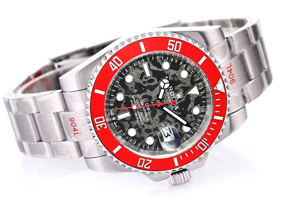 Rolex Submariner PARAKEET – Custom Black Gradient Green Dial with Red Bezel – 904L Stainless Steel by Official Store - Image 7