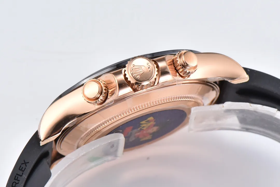 Rolex Daytona Watch with Black Rubber Strap, Brown Dial, and Exquisite - Image 7