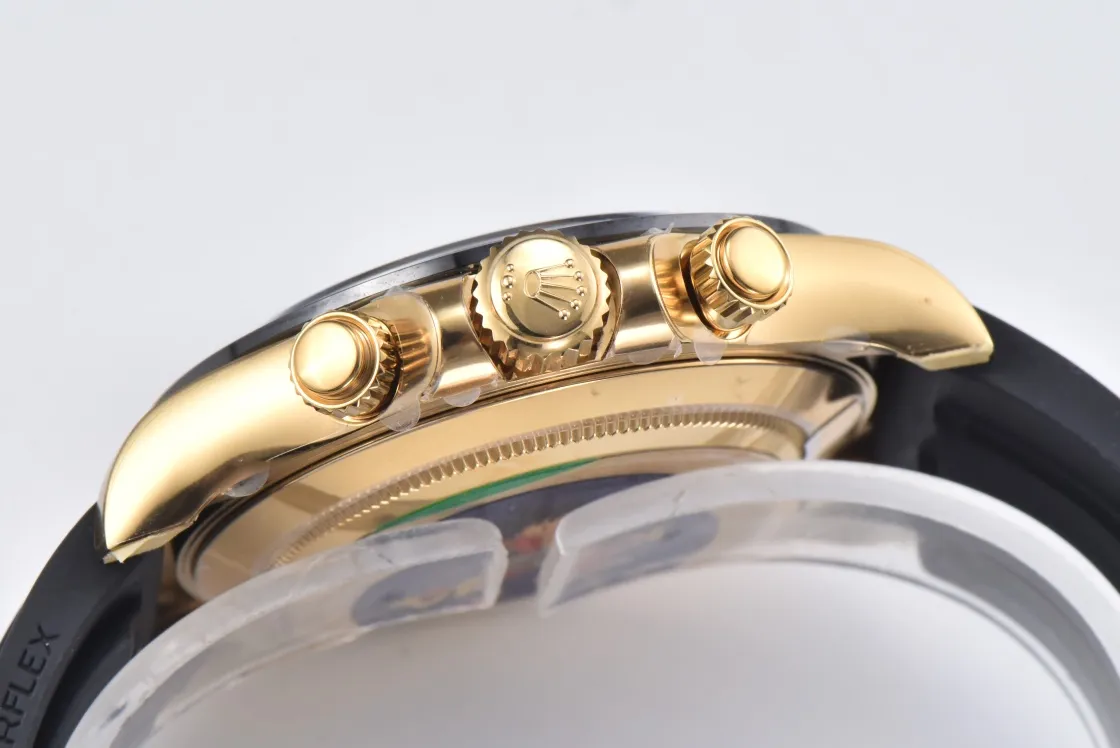 Rolex Daytona 116518 Gold Black Enamel Dial with Moissanite Stones - Image 7