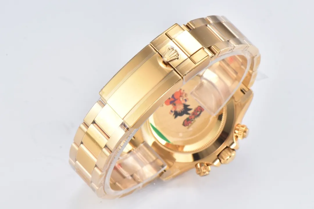 Rolex Daytona Watch – Black Enamel Dial with Moissanite Stones - Image 7