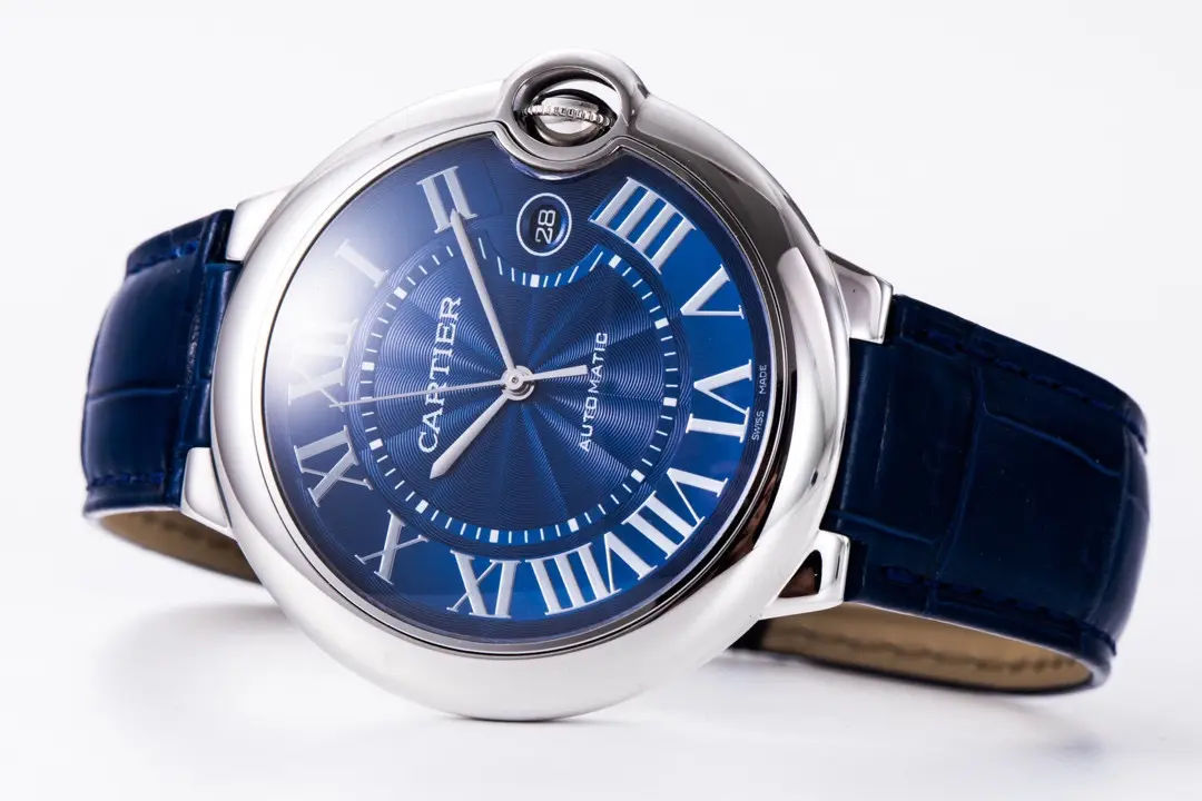 Cartier Ballon Bleu 42mm Blue Leather Watch - Image 7