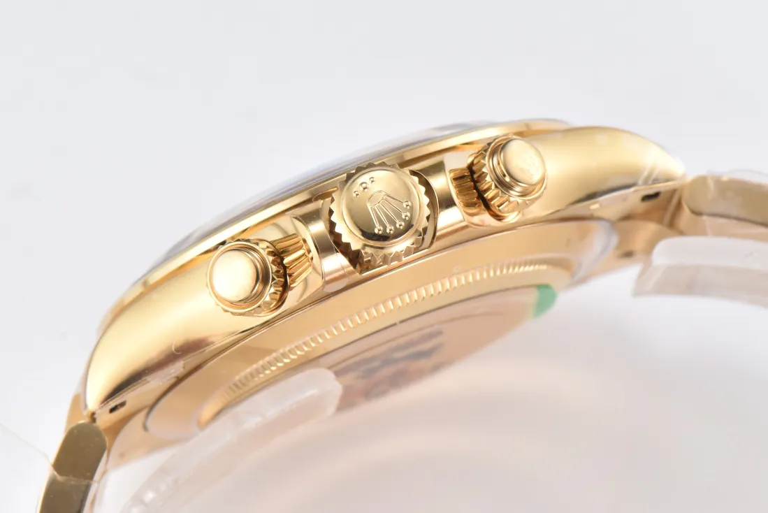 Rolex Daytona Watch – Black Enamel Dial with Moissanite Stones - Image 8
