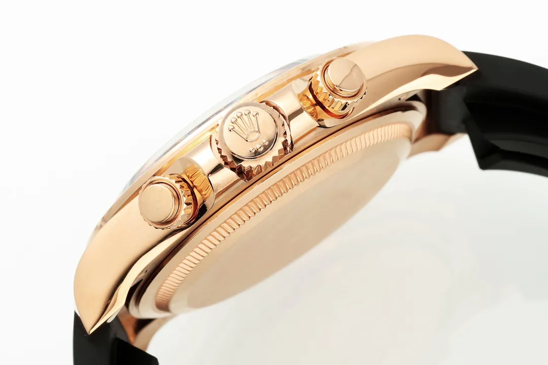 Rolex Daytona Watch – Gold with Black Dial and Rubber Strap – Limited Stock - Image 8
