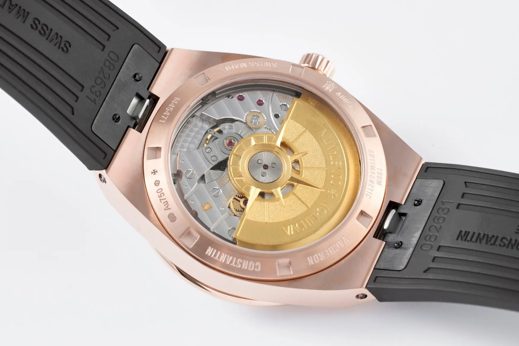 Vacheron Constantin Overseas 4500V Series – Rose Gold Case, Blue Dial, Rubber Strap - Image 8