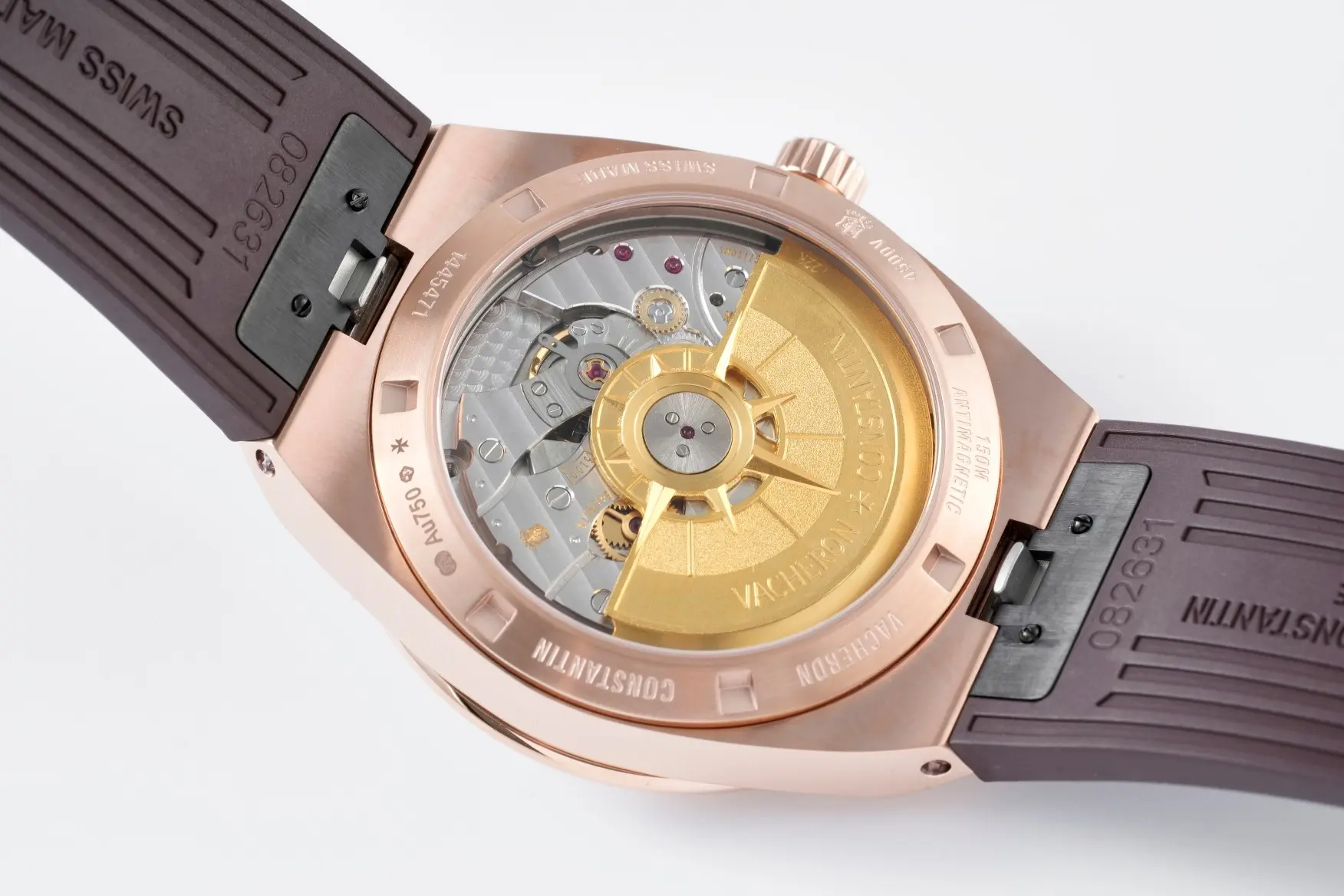 Vacheron Constantin Overseas 4500V Series – Rose Gold Case, Brown Rubber Strap, Luxury Automatic – Quality - Image 8