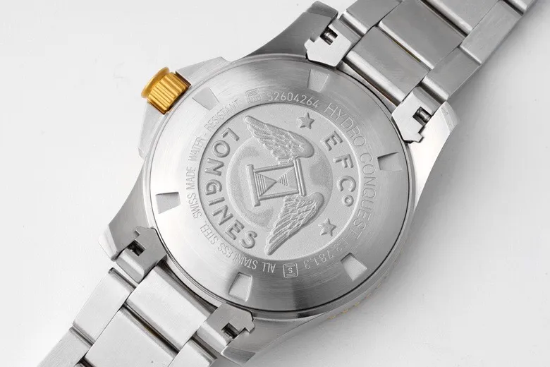 Longines Conquest Diver Watch Gold Bezel Steel - Image 8