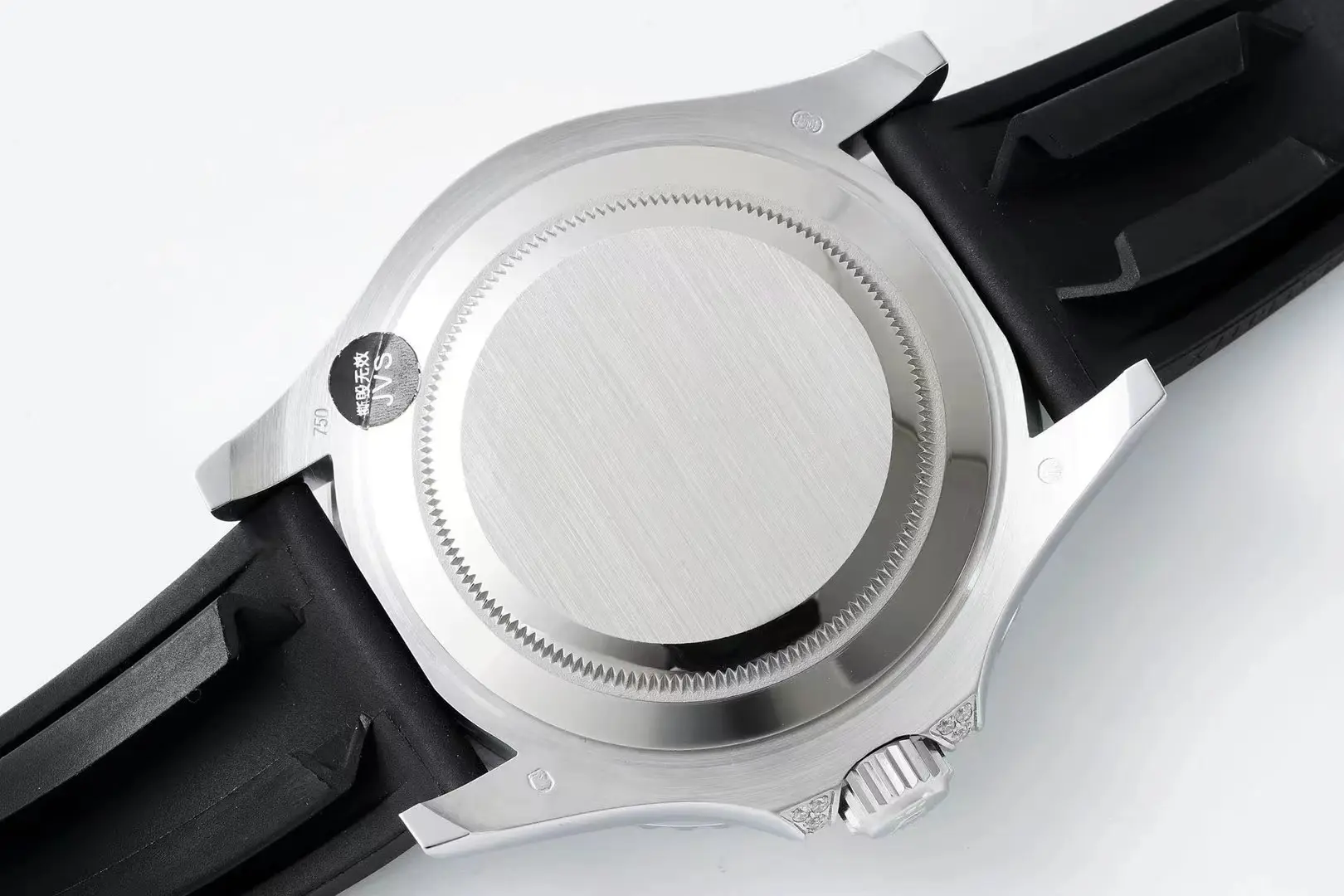 Rolex Yacht-Master 42mm Diamond Set Watch – Silver Dial with Black Rubber Strap - Image 9