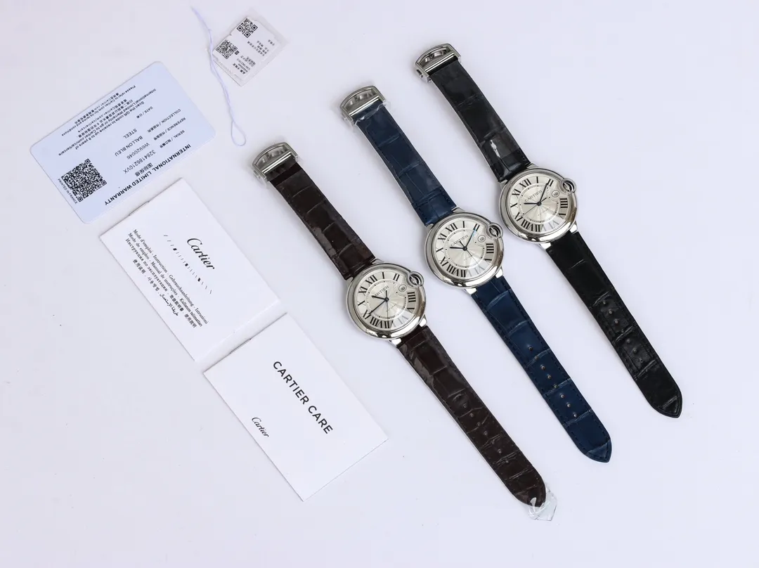 Cartier Ballon Bleu Automatic Blue Leather Watch – High-Quality Cartier - Image 8
