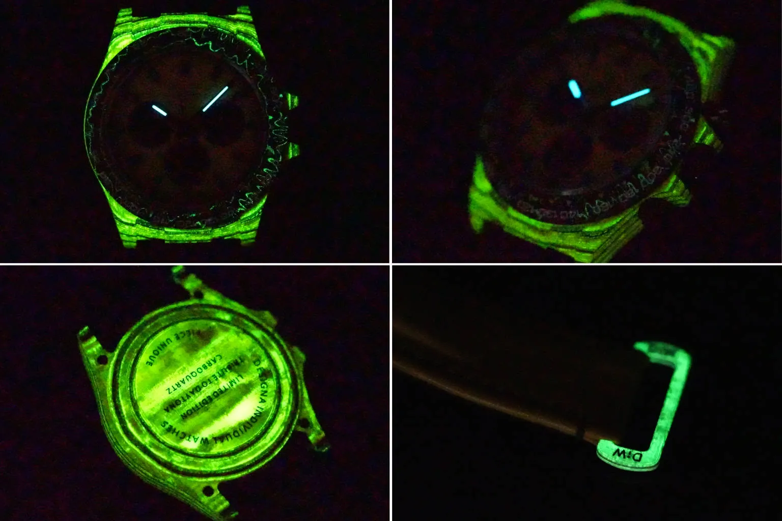 Rolex Daytona Carbon Fiber Night Glow Case Watch – Yellow with Black Strap - Image 9