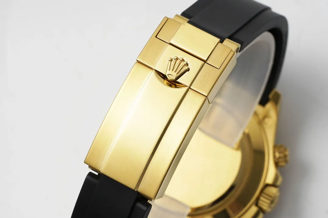 Rolex Daytona – Gold & Black Rubber Strap - Image 9