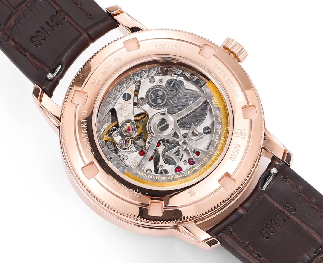 Vacheron Constantin Traditionnelle 83520/000R-9909 – Rose Gold, Brown Leather Strap, Multi-Function Dial - Image 3