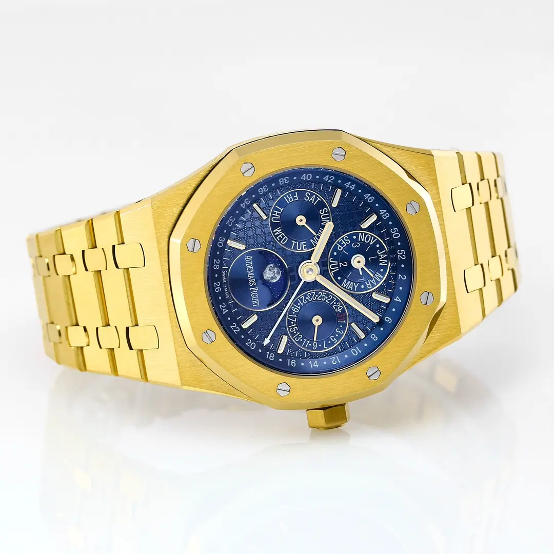 Audemars Piguet Royal Oak Perpetual Calendar Blue Dial Yellow Gold - Image 9