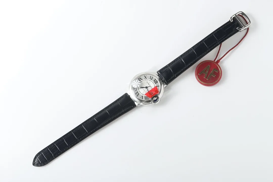 Cartier Ballon Bleu 33mm Silver White Leather - Image 8